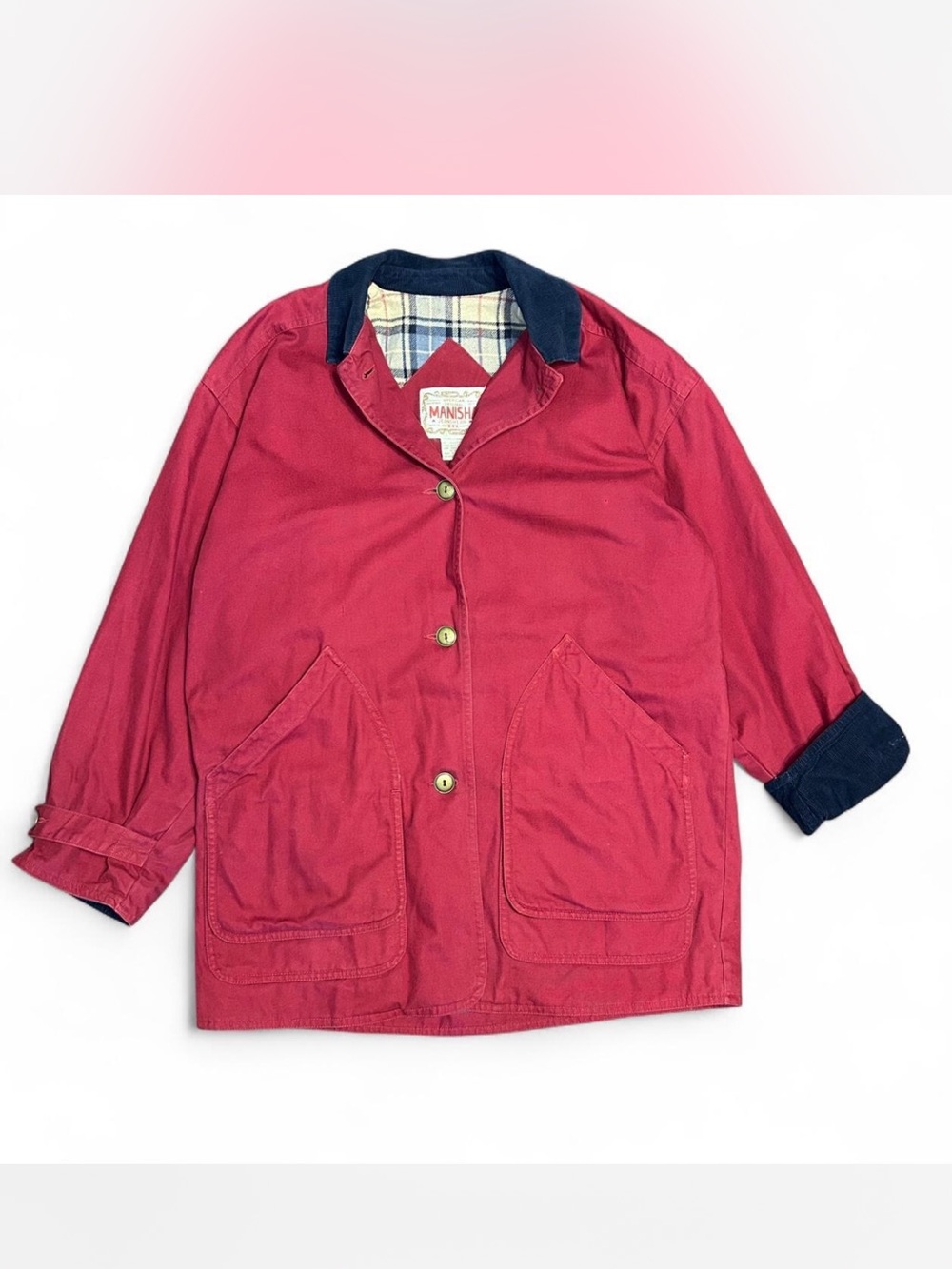 Vintage 90’s Red Barn Chore Jacket with Contrast Collar